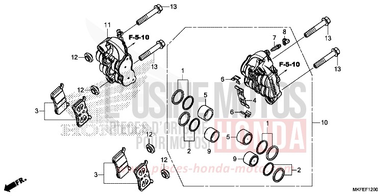 FRONT BRAKE CALIPER (CBR1000RA) for CBR1000RA GRAND PRIX RED (R380) from 2019