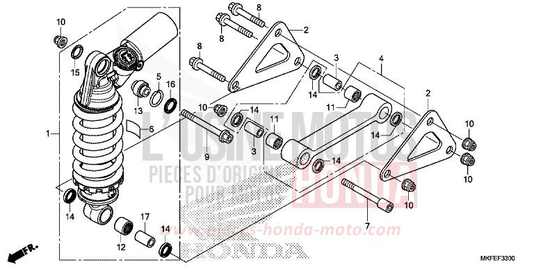 REAR CUSHION (CBR1000RA) for CBR1000RA GRAND PRIX RED (R380) from 2019