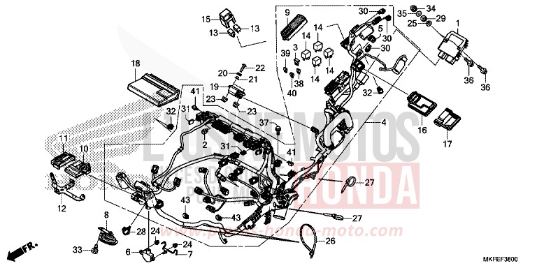 WIRE HARNESS for CBR1000RA GRAND PRIX RED (R380) from 2019