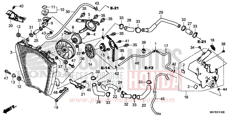 RADIATOR for CBR1000RA GRAND PRIX RED (R380) from 2019