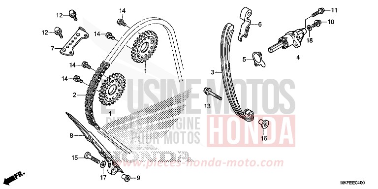 CAM CHAIN/TENSIONER for CBR1000RA MAT BALLISTIC BLACK METALLIC (NHA86) from 2019
