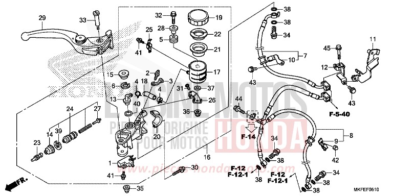 FRONT BRAKE MASTER CYLINDER for CBR1000RA MAT BALLISTIC BLACK METALLIC (NHA86) from 2019