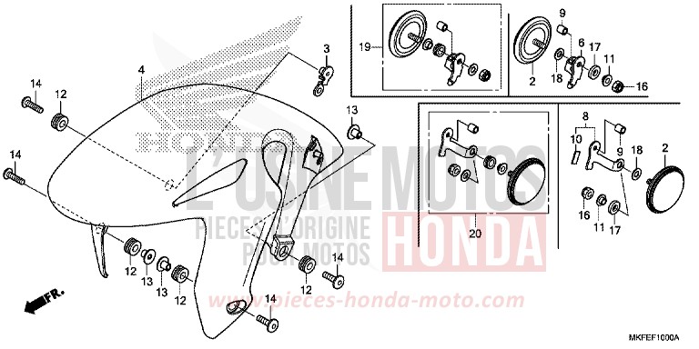 FRONT FENDER for CBR1000RA MAT BALLISTIC BLACK METALLIC (NHA86) from 2019