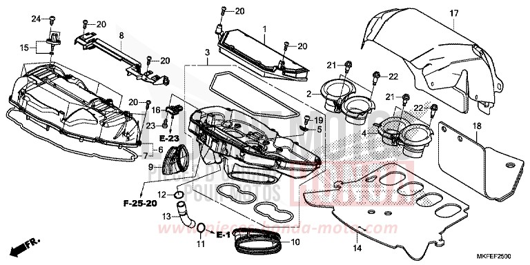 AIR CLEANER for CBR1000RA MAT BALLISTIC BLACK METALLIC (NHA86) from 2019