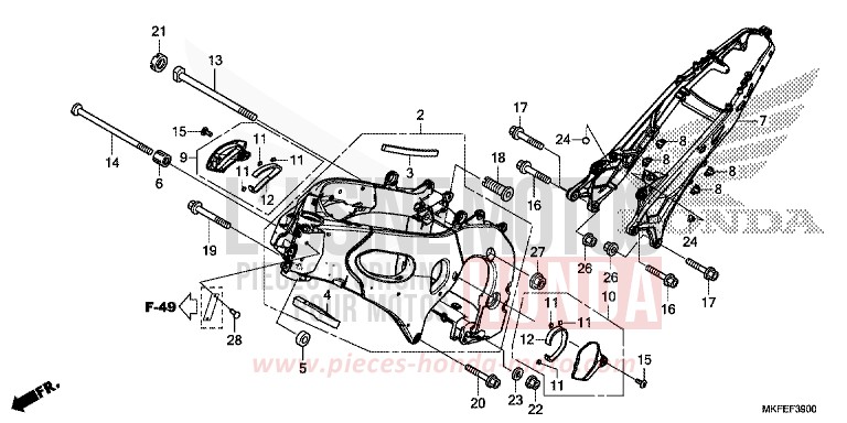FRAME BODY for CBR1000RA MAT BALLISTIC BLACK METALLIC (NHA86) from 2019