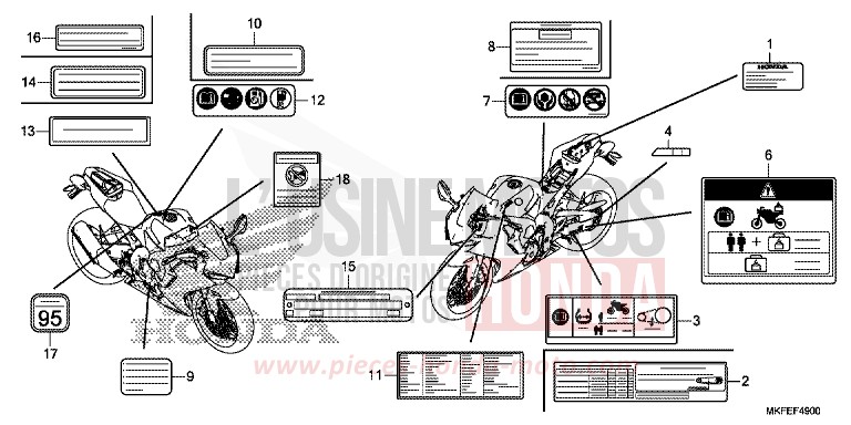 CAUTION LABEL for CBR1000RA MAT BALLISTIC BLACK METALLIC (NHA86) from 2019