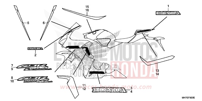 MARK/STRIPE (1) for CBR1000RA MAT BALLISTIC BLACK METALLIC (NHA86) from 2019