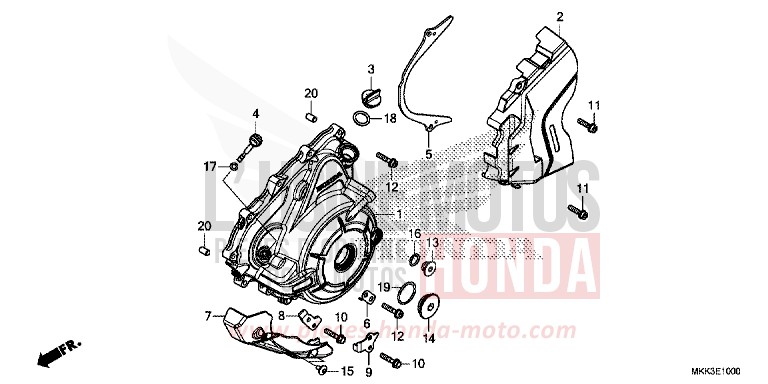 GENERATOR COVER for CRF1000 GRAND PRIX RED (R380B) from 2018