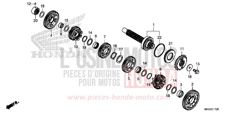 TRANSMISSION (COUNTERSHAFT) (CRF1000D/D2/DL/DL2) for CRF1000 GRAND PRIX RED (R380B) from 2018