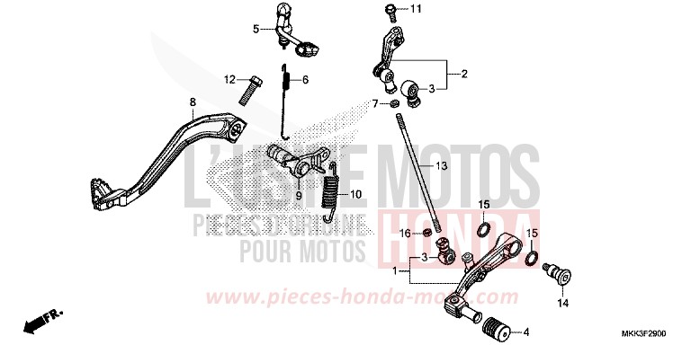 PEDAL for CRF1000 GRAND PRIX RED (R380B) from 2018