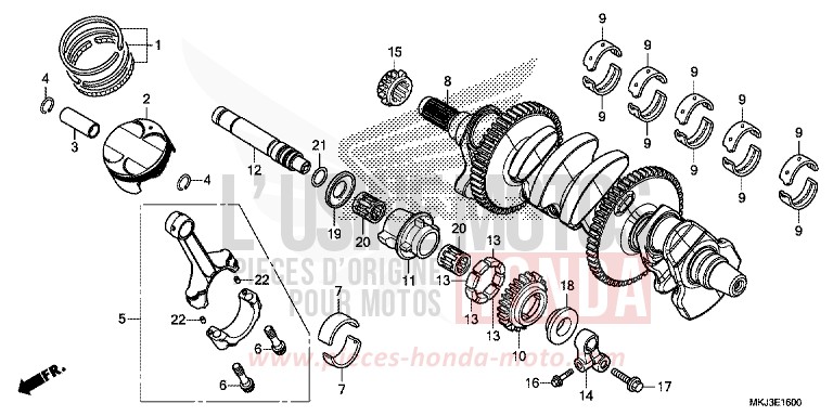 CRANKSHAFT/PISTON for CB1000R CANDY CHROMOSPHERE RED (R381) from 2018