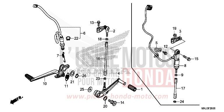 PEDAL for CB1000R CANDY CHROMOSPHERE RED (R381) from 2018