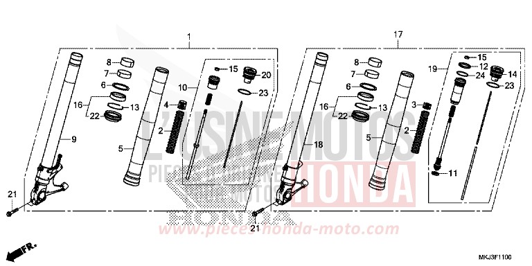 FRONT FORK for CB1000R GRAPHITE BLACK (NHB01) from 2018