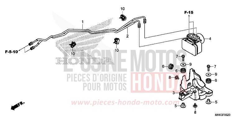 ABS MODULATOR for CRF1000 VICTORY RED (R334B) from 2018