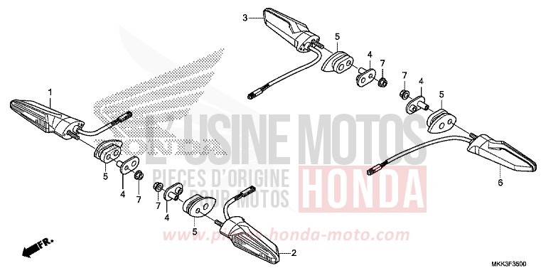 WINKER for CRF1000 VICTORY RED (R334B) from 2018