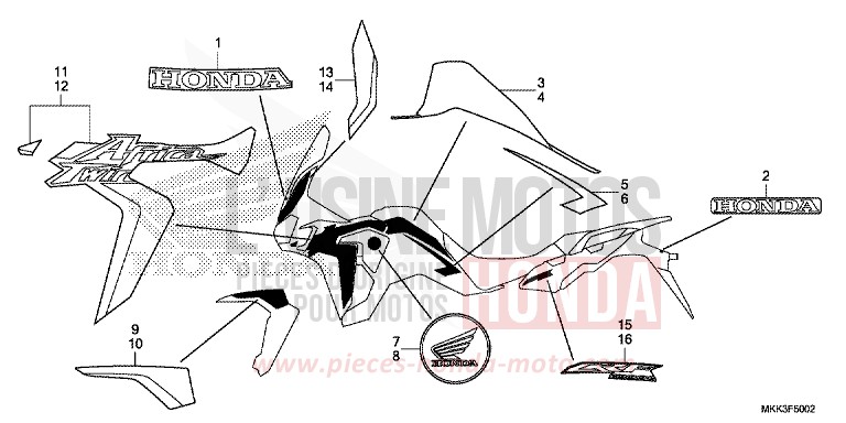 MARK/STRIPE (3) for CRF1000 VICTORY RED (R334B) from 2018