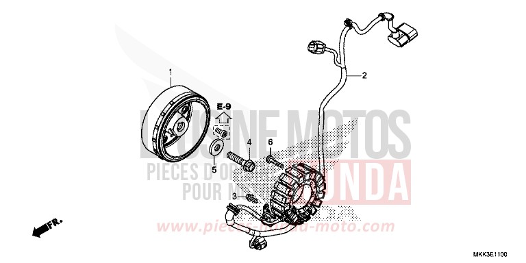 GENERATOR for CRF1000 MAT BALLISTIC BLACK METALLIC (NHA86) from 2018