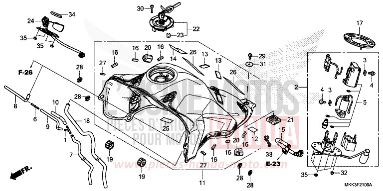 FUEL TANK/FUEL PUMP (CRF1000A/AL/D/DL) for CRF1000 MAT BALLISTIC BLACK METALLIC (NHA86) from 2018