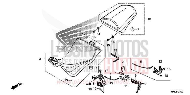 SEAT for CRF1000 MAT BALLISTIC BLACK METALLIC (NHA86) from 2018