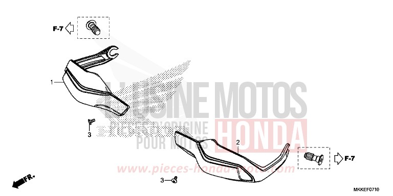 KNUCKLE GUARD for CRF1000 GLINT WAVE BLUE METALLIC (B197X) from 2019