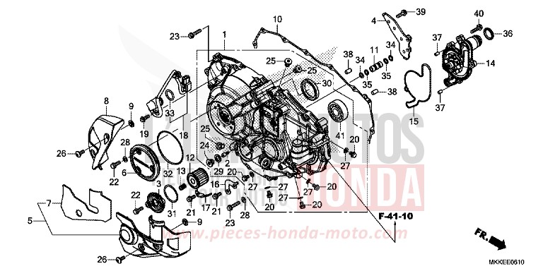 RIGHT CRANKCASE COVER (CRF1000D/D2/DL/DL2) for CRF1000 GRAND PRIX RED (R380B) from 2019