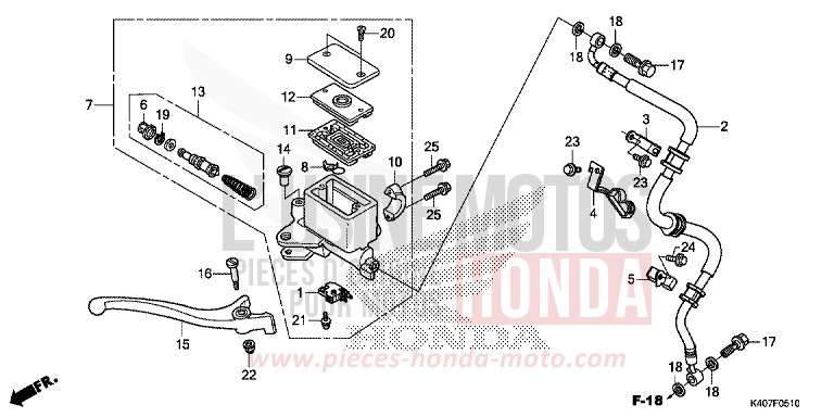 FRONT BRAKE MASTER CYLINDER (CBS) for NSS125AD M00NDUST SILVER METALLIC (NHB29) from 2015