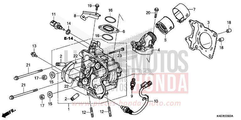 CYLINDER HEAD for NSS125AD MAT PEARL COOL WHITE (NHB44H) from 2015