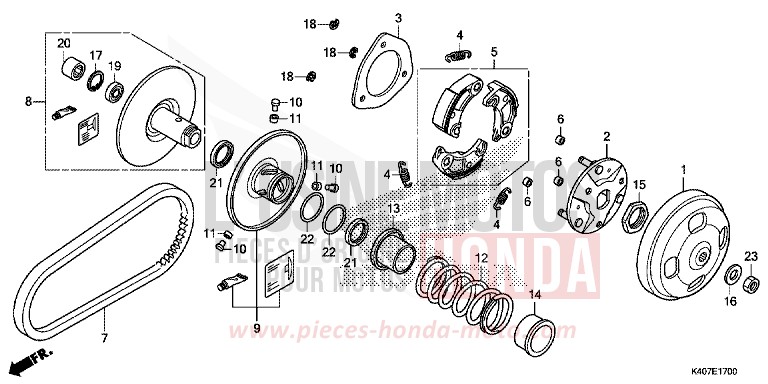 DRIVEN FACE for NSS125AD MAT PEARL COOL WHITE (NHB44H) from 2015