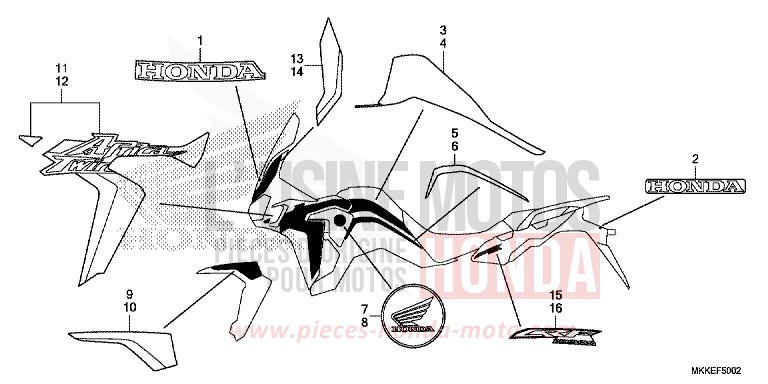 MARK/STRIPE (3) for CRF1000 GRAND PRIX RED (R380B) from 2019