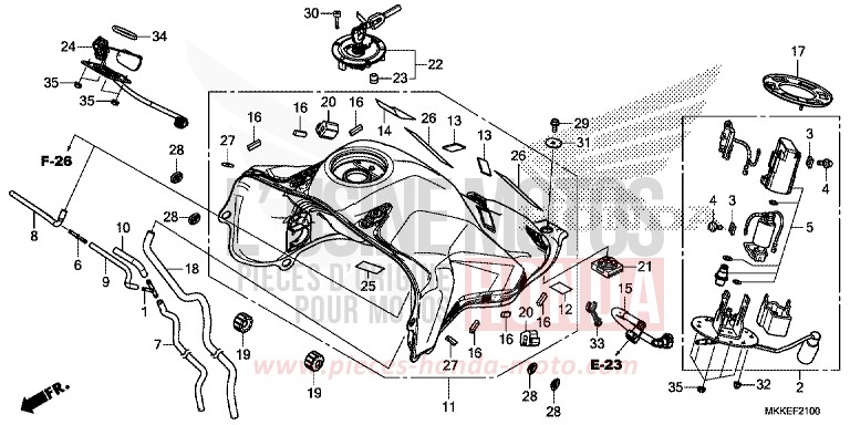 FUEL TANK/FUEL PUMP (CRF1000A/AL/D/DL) for CRF1000 MAT BALLISTIC BLACK METALLIC (NHA86) from 2019
