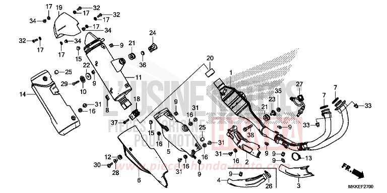 EXHAUST MUFFLER for CRF1000 MAT BALLISTIC BLACK METALLIC (NHA86) from 2019