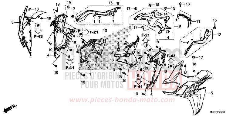 MIDDLE COWL (CRF1000A/AL/D/DL) for CRF1000 MAT BALLISTIC BLACK METALLIC (NHA86) from 2019
