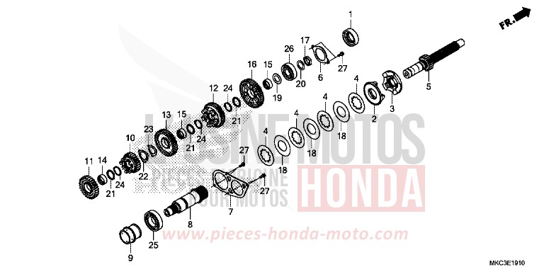 TRANSMISSION (MAINSHAFT) for GL1800 CANDY ARDENT RED (R367) from 2018