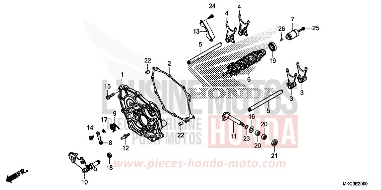 SHIFT DRUM/SHIFT FORK for GL1800 CANDY ARDENT RED (R367) from 2018