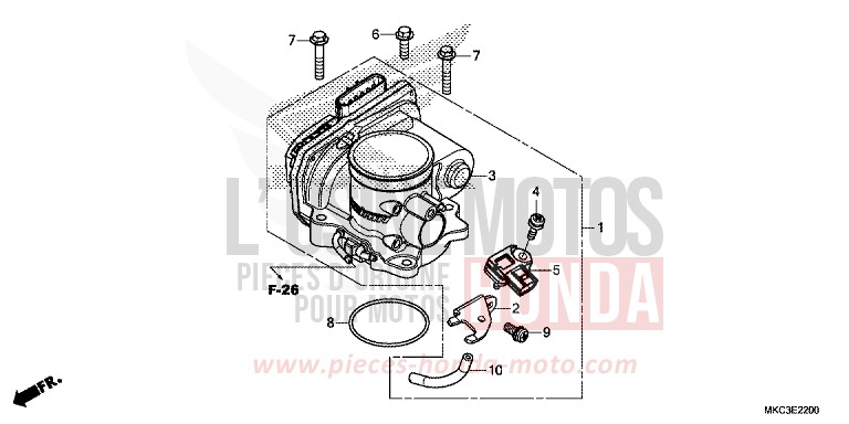 THROTTLE BODY for GL1800 CANDY ARDENT RED (R367) from 2018