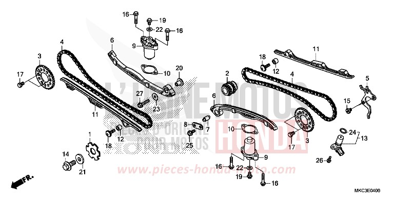 CAM CHAIN/TENSIONER for GL1800 PEARL GLARE WHITE (NHB53) from 2018