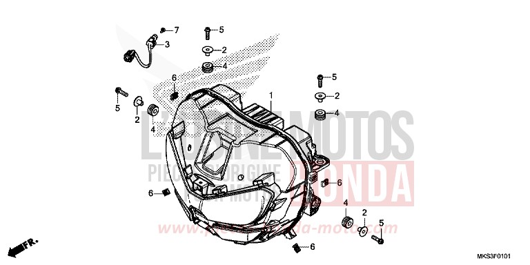 HEADLIGHT (CRF1100A2/A4/AL2/AL4/D2/D4/DL2/DL4) for CRF1100A DARKNESS BLACK METALLIC (NH463) from 2020