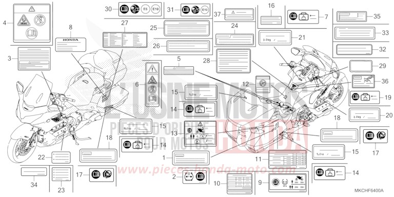 CAUTION LABEL for GL1800 GUNMETAL BLACK METLLIC (NHC52B) from 2021
