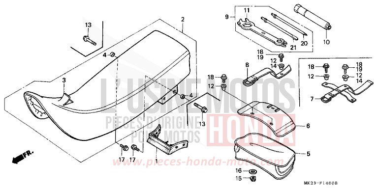 SEAT for XR600R SHASTA WHITE (NH138H) from 1992
