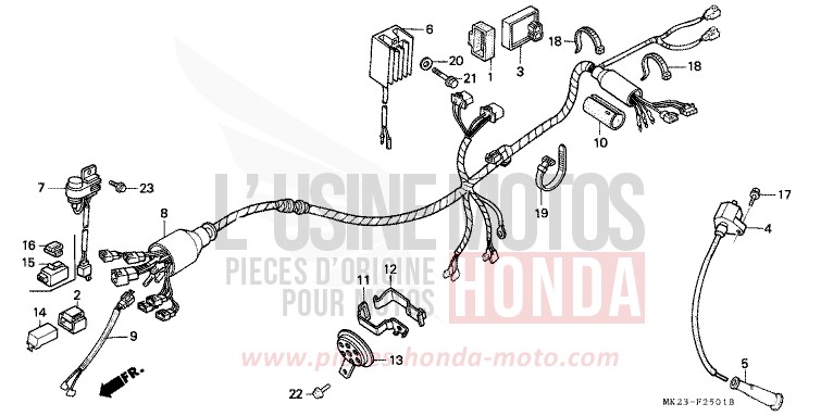 WIRE HARNESS for XR600R SHASTA WHITE (NH138H) from 1992