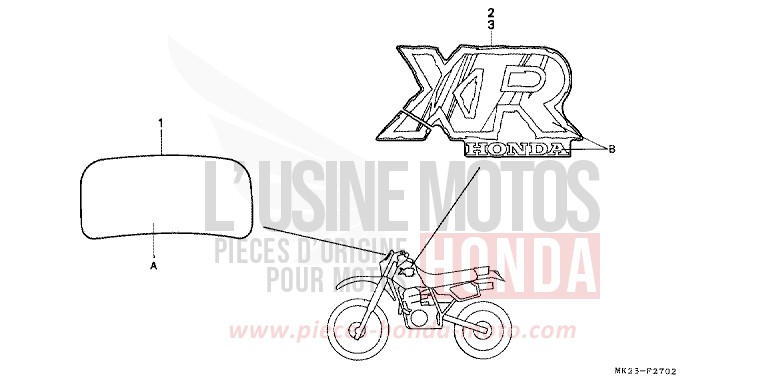 MARK for XR600R SHASTA WHITE (NH138H) from 1992