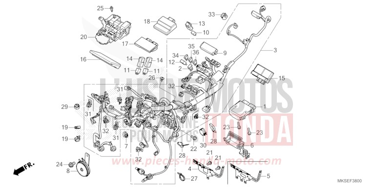 WIRE HARNESS for CRF1100A PEARL GLARE WHITE (NHB53H) from 2021