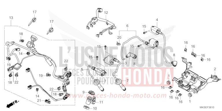 SUB HARNESS/IGNITION COIL for CRF1100A PEARL GLARE WHITE (NHB53H) from 2021