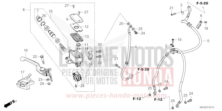 FRONT BRAKE MASTER CYLINDER for CRF1100A DARKNESS BLACK METALLIC (NH463) from 2021