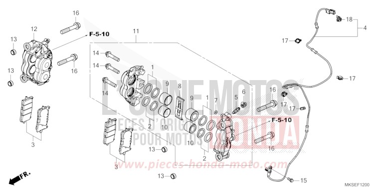 FRONT BRAKE CALIPER for CRF1100A DARKNESS BLACK METALLIC (NH463) from 2021