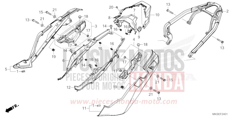 SIDE COVER/REAR CARRIER (2) for CRF1100A DARKNESS BLACK METALLIC (NH463) from 2021