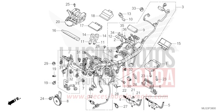 WIRE HARNESS for CRF1100A PEARL GLARE WHITE (NHB53H) from 2022