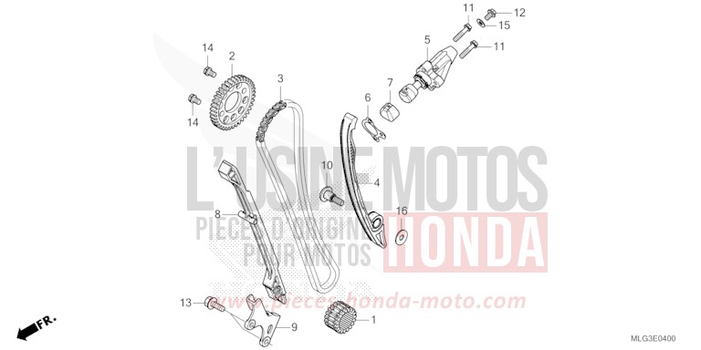 CAM CHAIN/TENSIONER for CRF1100A MAT BALLISTIC BLACK METALLIC (NHA86) from 2022