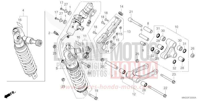 REAR CUSHION for CRF1100A PEARL GLARE WHITE (NHB53H) from 2020