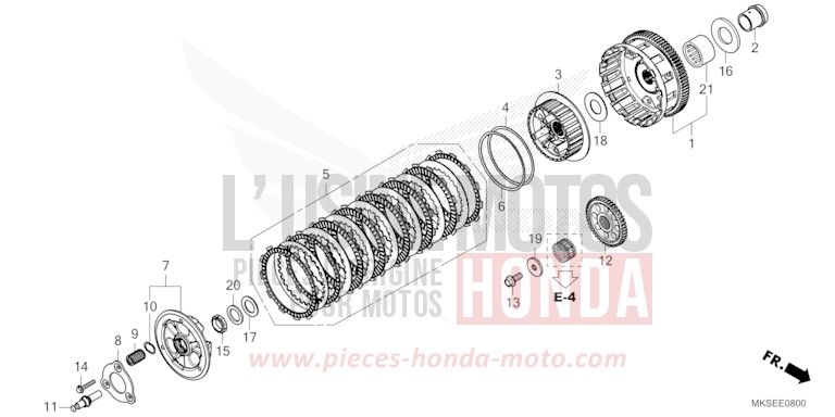 CLUTCH (CRF1100A/A2/A4/AL/AL2) for CRF1100A PEARL GLARE WHITE (NHB53H) from 2021